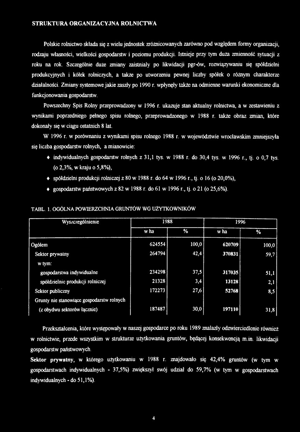 Szczególnie duże zmiany zaistniały po likwidacji pgr-ów, rozwiązywaniu się spółdzielni produkcyjnych i kółek rolniczych, a także po utworzeniu pewnej liczby spółek o różnym charakterze działalności.