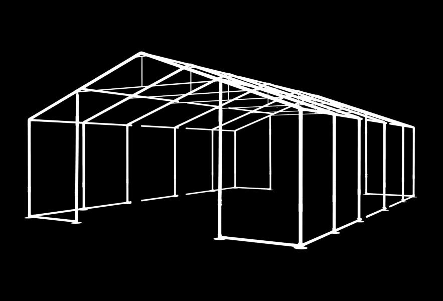 CAŁOROCZNA HALA NAMIOTOWA 8m 14m,5m/3,96m Cena rynkowa 14 688,44 zł netto Nasza cena 9 694,37 zł zł netto (rabat 34%) Konstrukcja WINTER Poszycie dachu PVC 580 g/m MS Poszycie ścian PVC 500 g/m SD