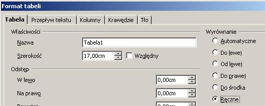 Powyższy sposób pozwala na zmianę szerokości tylko jednej kolumny.