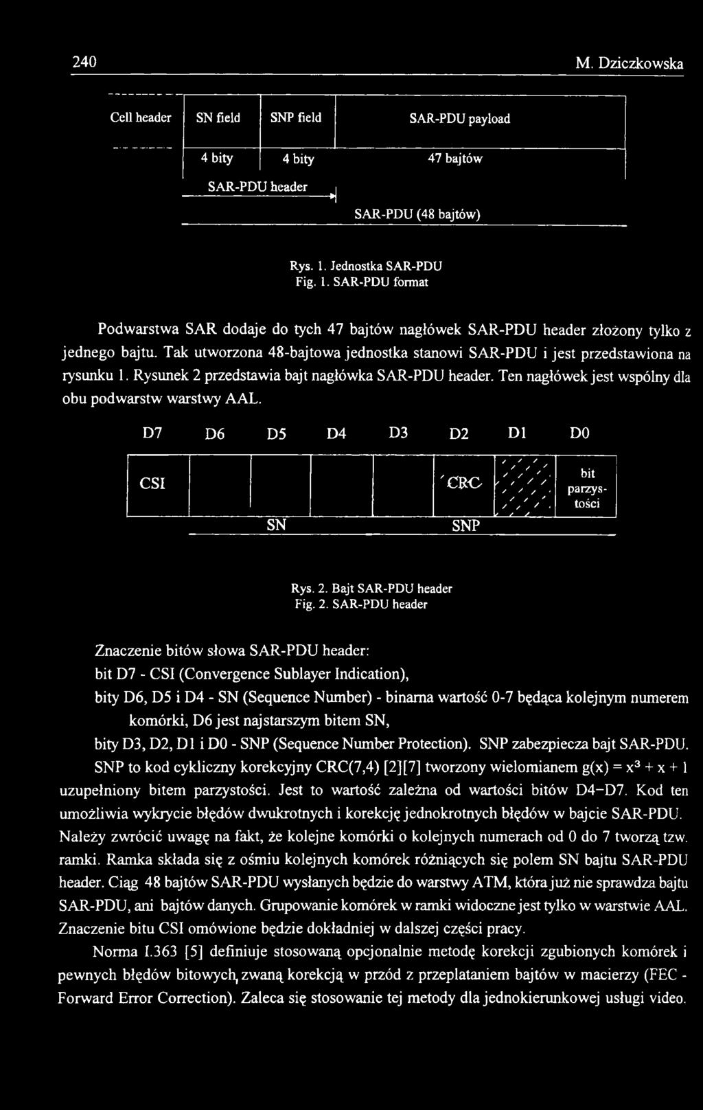 Bajt SAR-PDU header Fig. 2.