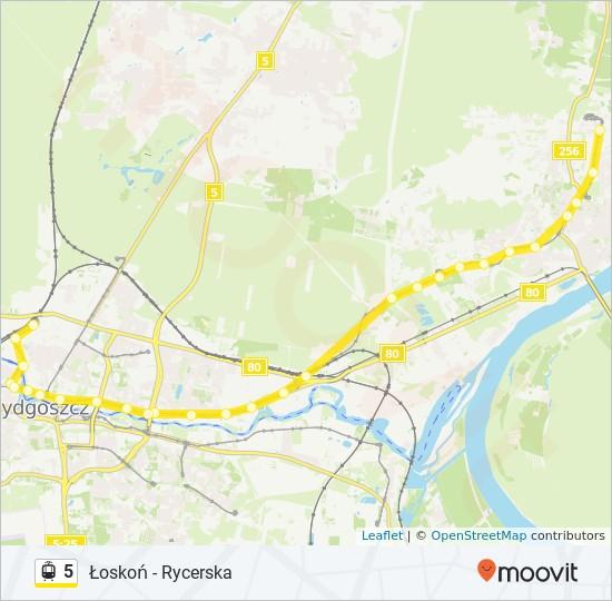 Kierunek: Rycerska Łoskoń 28 przystanków WYŚWIETL ROZKŁAD JAZDY LINII Rycerska Dworzec Główny 7 Ulica Zygmunta Augusta, Bydgoszcz Dworcowa - Matejki 10 Bulwary, Bydgoszcz 25a Ulica Marszałka Focha,