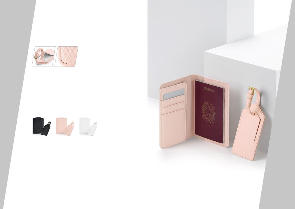 BG755 ZESTAW PODRÓŻNY BOUTIQUE 100% skóra ekologiczna PU Saffiano fine grain Miękka wyściółka Połyskliwe złote wykończenia