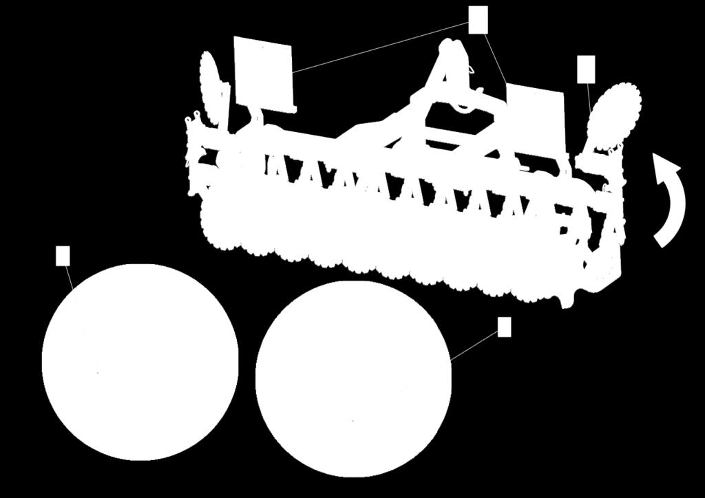 3.4 Dojazd do pola transport Rysunek 6. Transport maszyna w zależności od wyposażenia może przekraczać 3,0m, (Opcja FRONT TL) złóż przedłużacze belki talerzy [B].