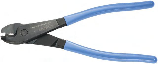 985912 [mm] [g] 165 225 Nożyce ręczne do kabli miedzianych i aluminiowych 18 mm Wycięcie na końcówce szczęk pozwala na zdejmowanie izolacji z kabla. Do kabli jednożyłowych i wielożyłowych.