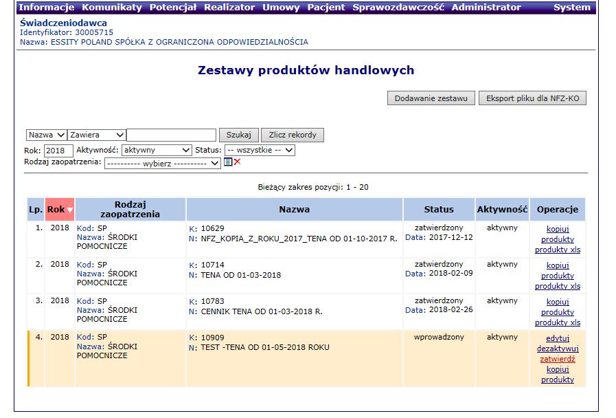 SZOI - Zestawy produktów handlowych KROK 10 Przechodzimy do zakładki