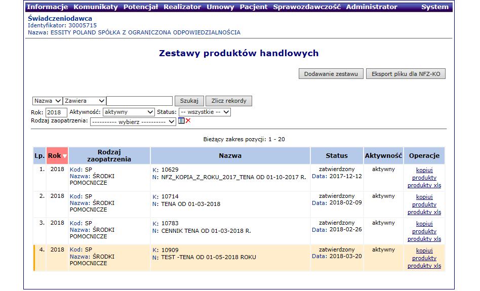 SZOI - Zestawy produktów handlowych KROK 12