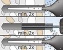 kotwienia Min. - Maks. długość użytkowa Śred. otw. w elem.