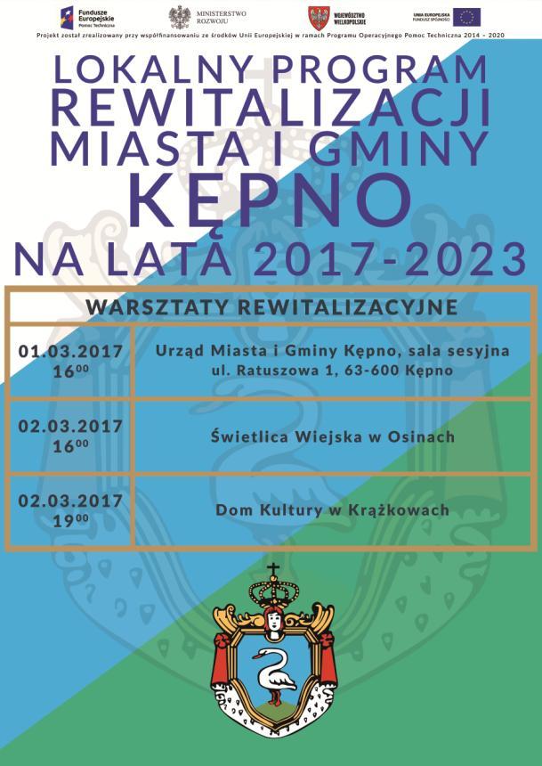 Odbyły się warsztaty rewitalizacyjne z mieszkańcami W związku z pracą nad programem rewitalizacji Miasta i Gminy Kępno w dniach 1-2 marca zrealizowane zostały trzy warsztaty rewitalizacyjne.
