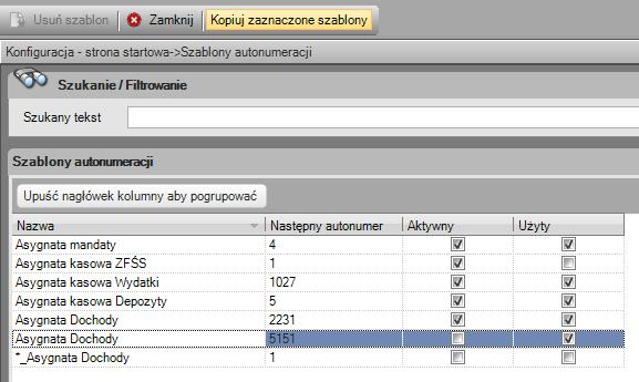 Krok 3 - Utworzenie nowych szablonów numeracji Jeśli chcą Państwo aby w nowym roku numeracja np.