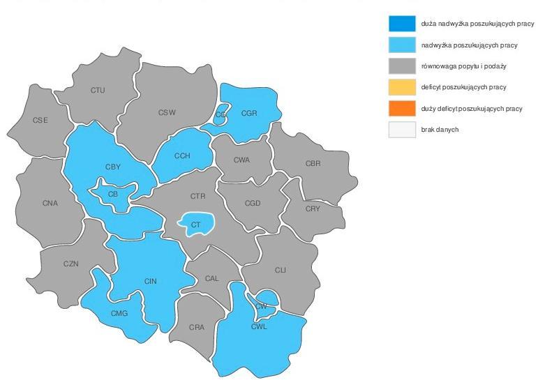 Legenda: CSE powiat sępoleński CGD powiat golubsko-dobrzyński CB Bydgoszcz CTU powiat tucholski CT Toruń CBY powiat bydgoski ziemski CSW powiat świecki CTR powiat toruński ziemski CRA powiat
