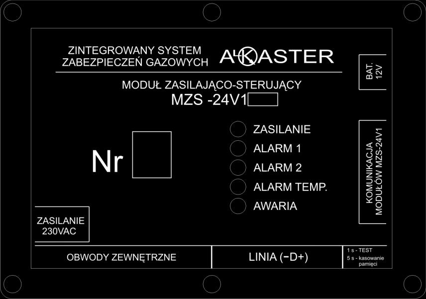 Moduł Zasilająco-Sterujący MZS24V1S jest uproszczoną wersją Zintegowanego Systemu Zabezpieczeń Gazowych bazującego na centrali CS4X/8X.
