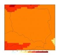 Temperatura średnia Temperatura maksymalna Temperatura minimalna Rysunek 4 Różnice między symulacjami średniej, maksymalnej i minimalnej temperatury powietrza w okresie scenariuszowym (2011-2030) i