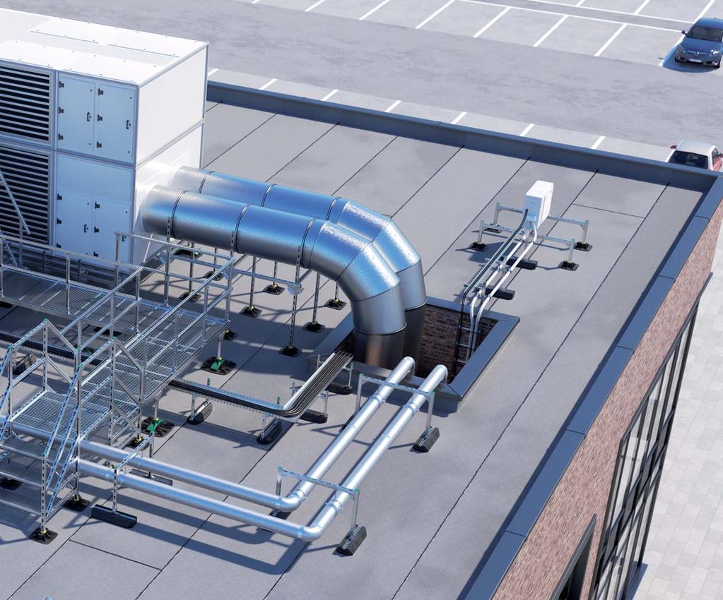 Podpory Walraven dachowe Rooftop Walraven Solution I 5 2 6 1 4 7 5 4 5 6 7 Przejścia serwisowe Podpory instalacji rurowych Podpory kanałów wentylacyjnych Podpory koryt kablowych Przejścia serwisowe