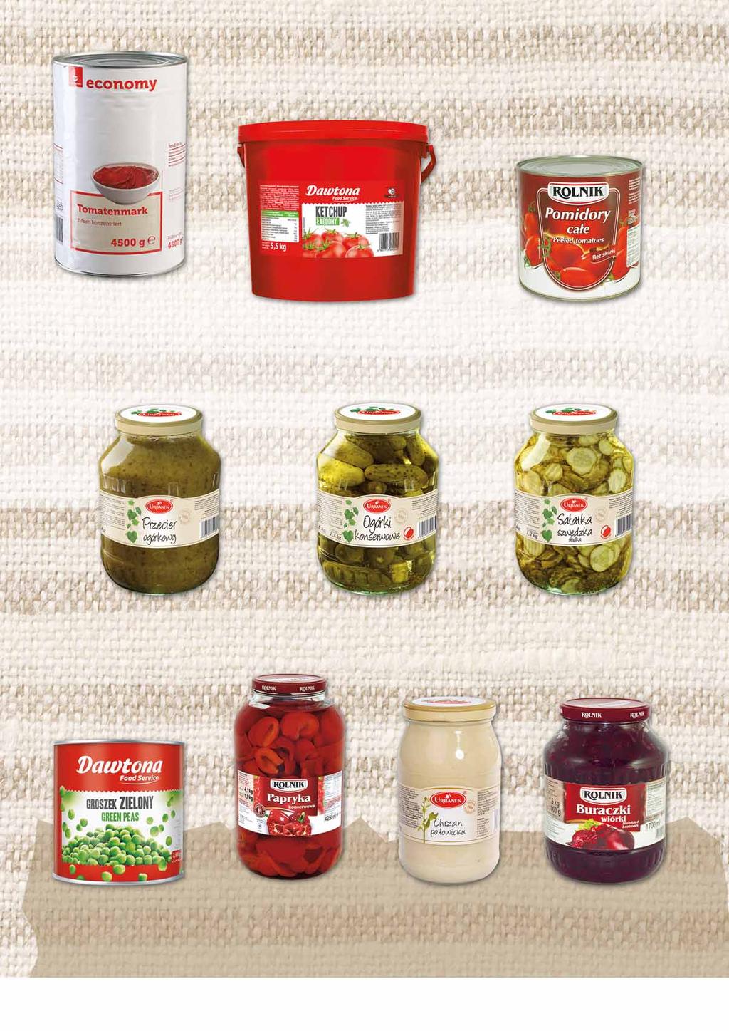 Żywienie zbiorowe KONCENTRAT POMIDOROWY 30% 4250 ML 48005730 4347 24.94 z VAT 26.94 KETCHUP ŁAGODNY 5500 G 15570815 1621 15.19 z VAT 16.41 POMIDORY CAŁE BEZ SKÓRKI 2500 G 50949510 404 10.44 z VAT 11.
