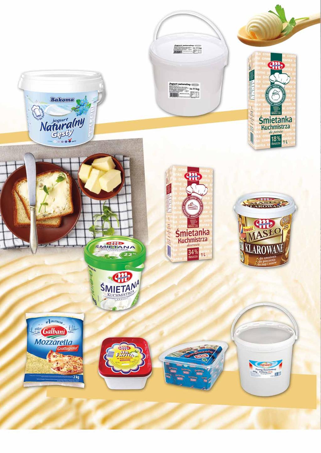 Nabiał JOGURT NATURALNY GĘSTY 2,8% 3 KG 15483936 2152 17.29 z VAT 18.15 JOGURT NATURALNY 11 KG 75549485 2154 40.00 z VAT 42.00 ŚMIETANKA KUCHMISTRZA 18% 1 KG 64493877 5444 6.61 z VAT 6.