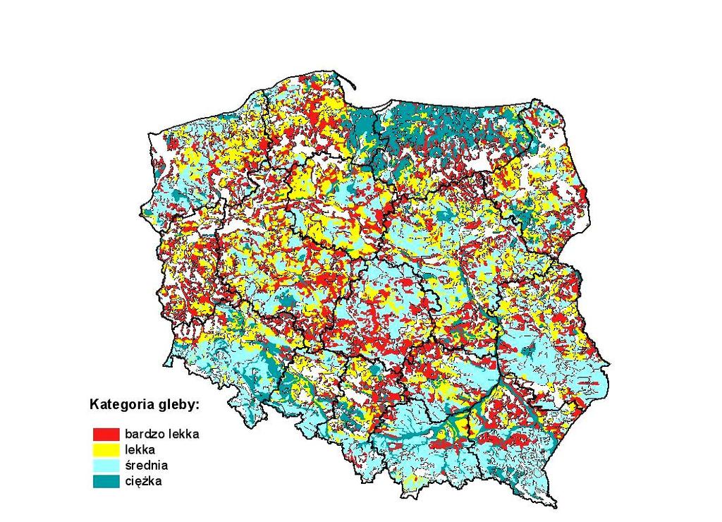 Kategorie podatności gleb na suszę rolniczą w Polsce 35% 25%