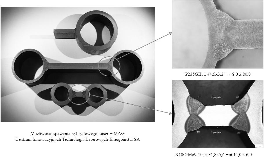 Nowe możliwości spawania paneli ścian szczelnych metodą hybrydową Laser+MAG Fig. 2.