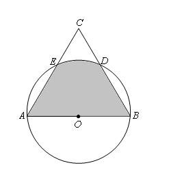 Zadanie 7. P f pole zacieniowanej figury r promień okręgu r = 4 cm Figura ABDE składa się z dwóch trójkątów i wycinka koła.