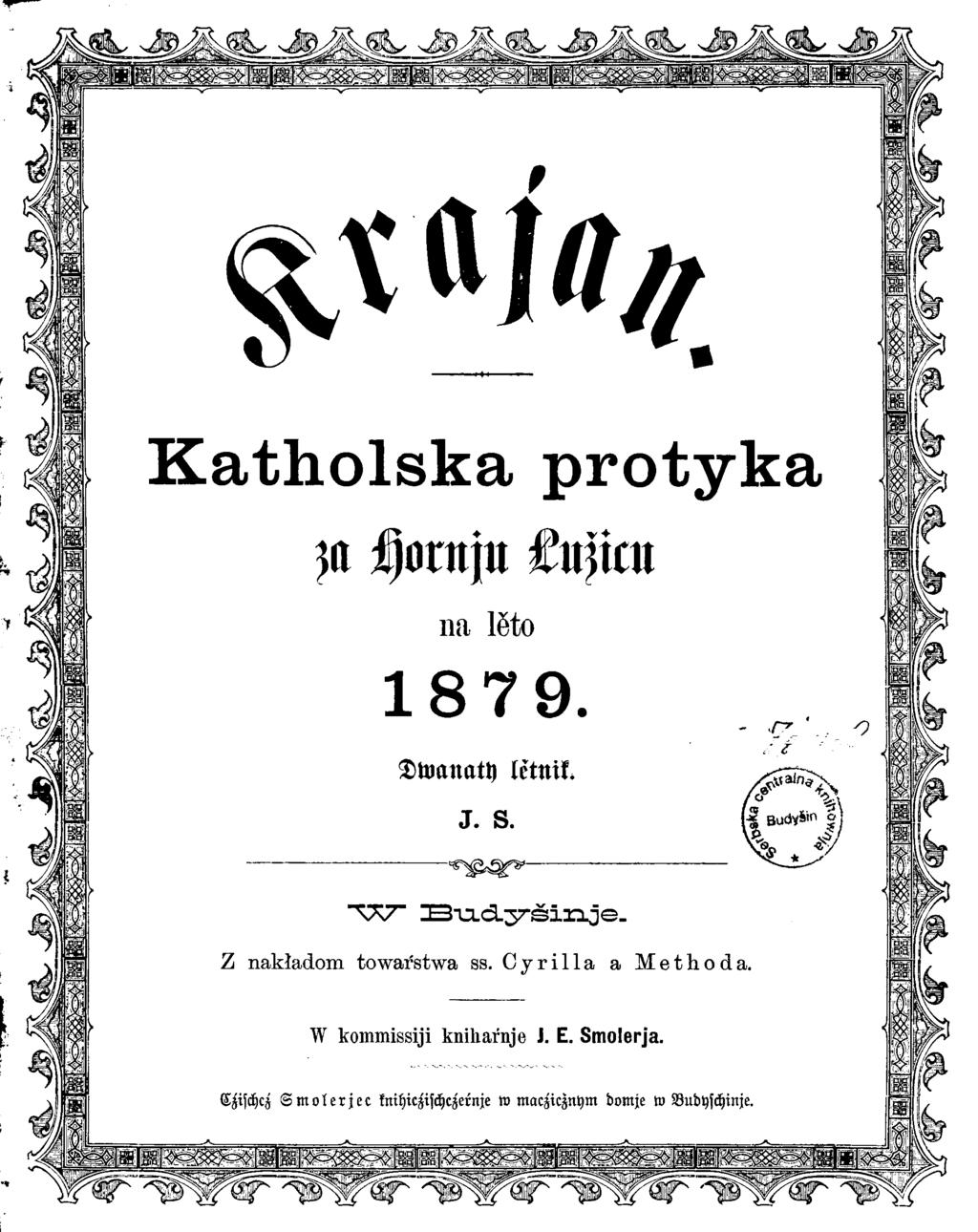 K atholska protyka M Hornju Culten na lĕto 187