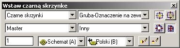 Po zatwierdzeniu wyboru w dialogu Komponent, stanie się dostępny pasek narzędzi Wstaw czarną skrzynkę. Tutaj możemy zmodyfikować parametry wstawiania.