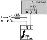 Schematy elektryczne homexpert by Honeywell Termostat Cyfrowy THR840DEE Zawór strefowy (napęd otwarty, napęd zamknięty)