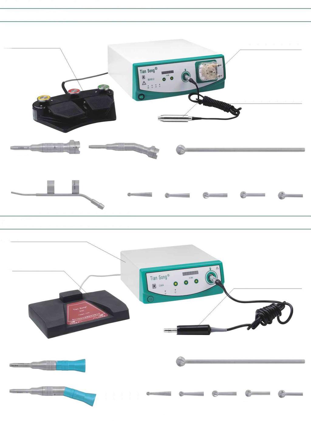 WZ-2 Shaver system with pump B3102.2 Foot pedal programmable B3101.2 Control unit with pomp B3201.2 Otology handpiece motor without brush Straight joint C3202 C3202.1 C3202.