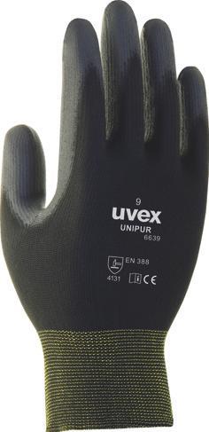 Zagrożenia mechaniczne Obszar zastosowania: prace precyzyjne/prace ogólne 4141 4141 4131 60943 60944 60248 uvex unipur 6630 uvex unipur 6631 lekkie i zapewniające wysoką czułość rękawice ochronne z