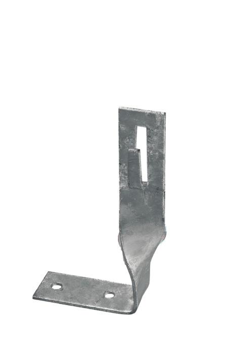 ngular holders are used for leading lightning wire above protected area. They are made from 2 mm thick, hot-dip galvanized steel plates.