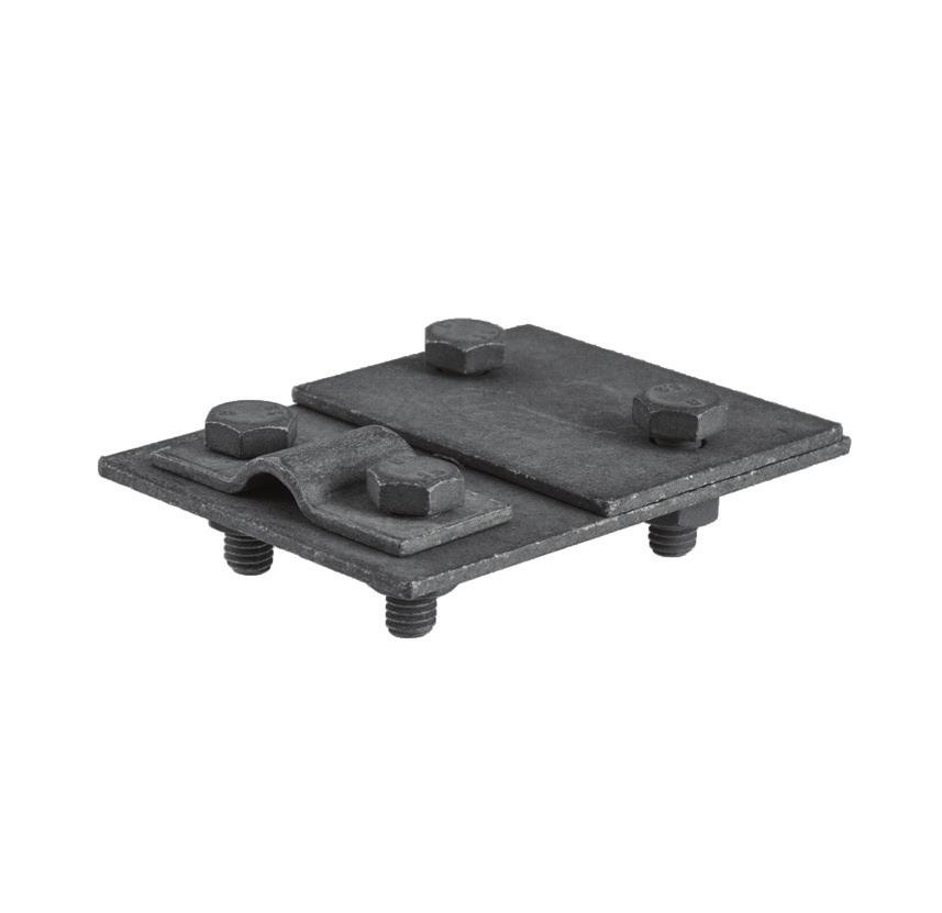 8233 / / = 25 / 75 / 45 mm = 100 mm = 100 mm = 100 mm Złącze rynnowe Zacisk 2 śruby M6 Gutter connector, clamping with 2 screws M6 Uchwyt do rury spustowej Zacisk 2 śruby M6 Holder for drainpipe,