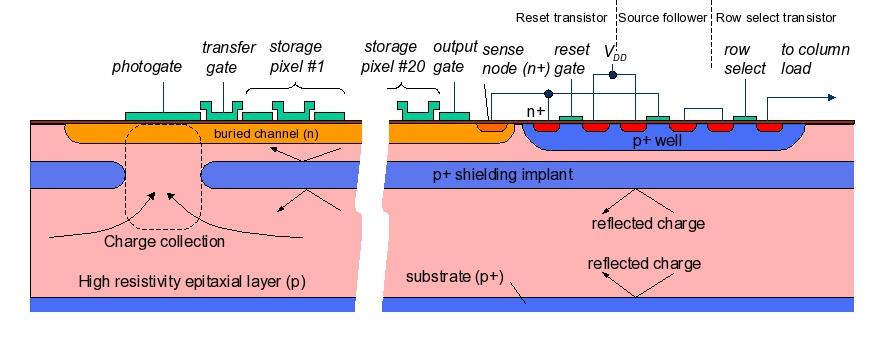 Detektory pikselowe CP-CCDs, FP-CCDs, SC-CCD, ISIS Column Parallel CCD Fine Pixel CCD - o