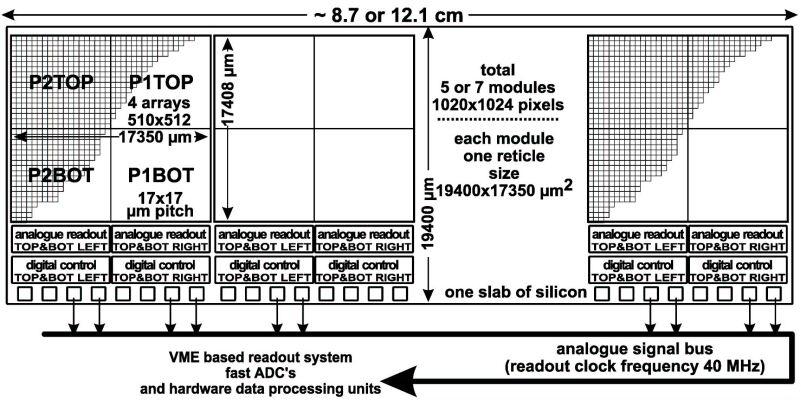 Detektor MIMOSA-5 Minimum Ionizing particles MOS Active pixel sensors MIMOSA-5 to pierwszy makro układ typu MAPS 4 podmacierze po 510 512