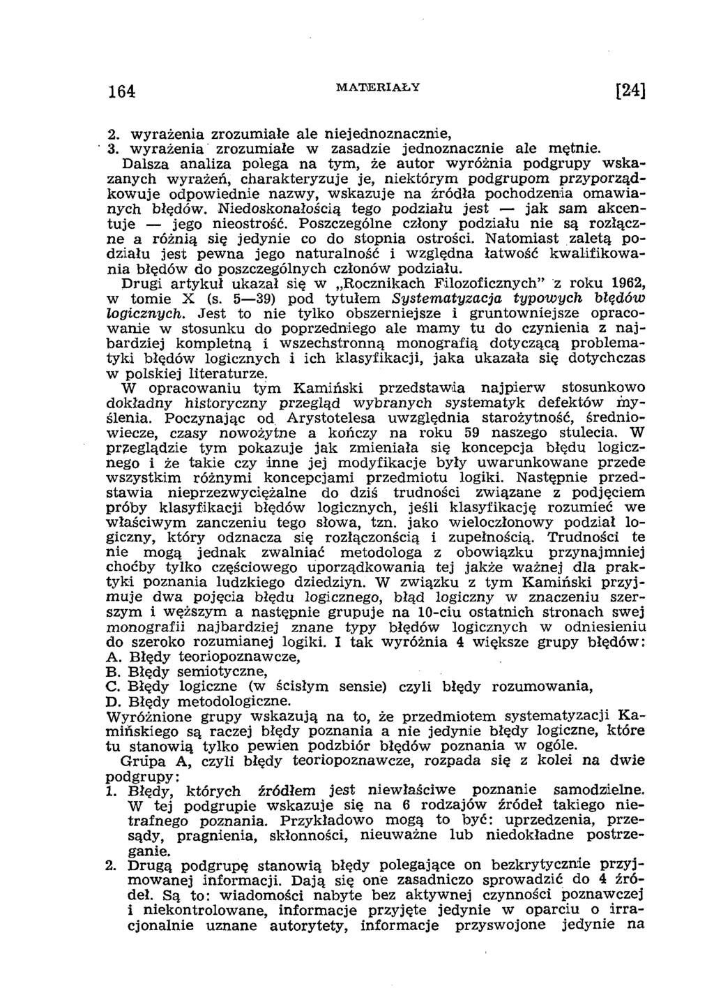 2. wyrażenia zrozumiałe ale niejednoznacznie, 3. wyrażenia zrozumiałe w zasadzie jednoznacznie ale mętnie.