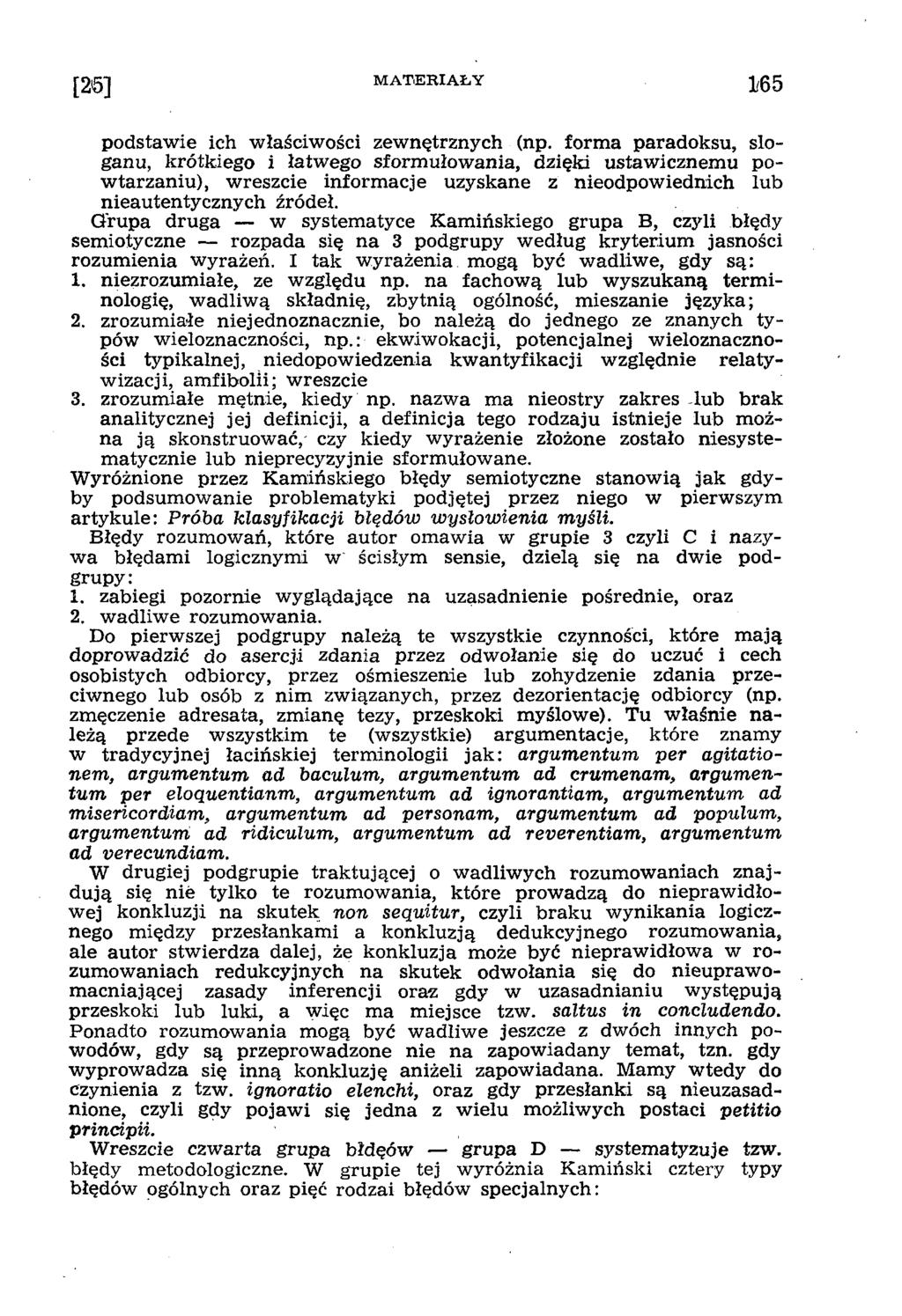 podstawie ich w łaściwości zewnętrznych (np.