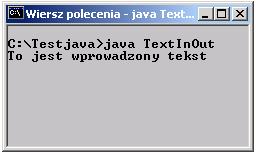graficznym oknie dialogowym tworzonym przez metodę showinputdialog z klasy JOptionPane text = JOptionPane.