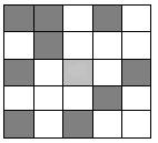 Modelowanie przywództwa w organizacjach... 55 Rys. 3. Otoczenie losowe. Sąsiedzi to ciemnoszare komórki Fig. 3. Random neighbourhood. Dark gray cells are neighbours Źródło: opracowanie własne.