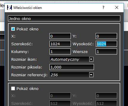 W zależności od tego, w ile monitorów wyposażony jest komputer, pole robocze zawiera od 1 do 4 schematycznie zaznaczonych monitorów.