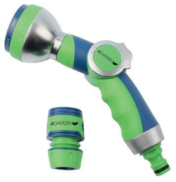 2F, SPRAY GUN WITH HOSE CNECTOR 1/2 PISTOLET NAWADNIAJĄCY 2F, Z SZYBKOZŁĄCZKĄ 1/2 Regulacja strumienia z funkcją. Funkcje od mgiełki do mocnego strumienia. W komplecie z szybkozłączką 1/2.