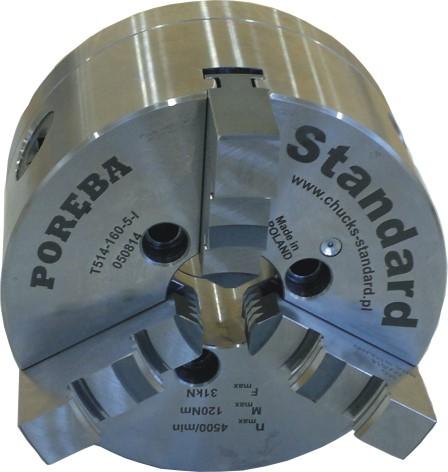IN 55026 T514 T515 3-jaws, self-centering steel body scroll chucks with IN 55026 type A mounting, with jaws: Uchwyty samocentrujące 3- szczękowe stalowe z mocowaniem typu A wg IN 55026 ze szczękami: