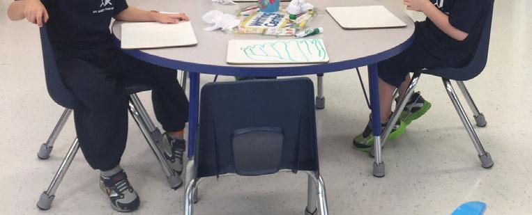 Bottom right: Our preschoolers sorting and