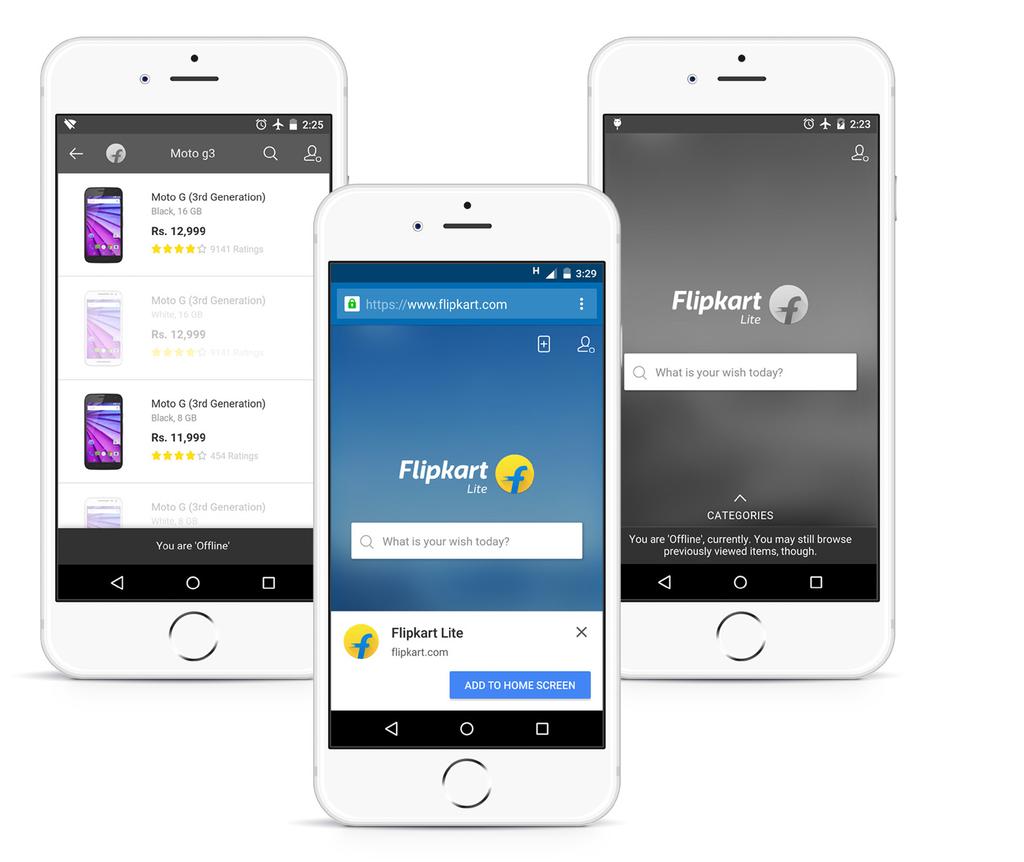 Źródła: https://medium.com/progressive-web-apps/building-flipkart-lite-a-progressive-web-app-2c211e641883 https://developers.google.com/web/showcase/2016/flipkart https://tech.economictimes.