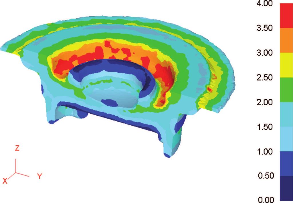 1242 Fig. 3. Strain intensity distribution in a rim forging during hammer forging in initial impression Fig. 4.
