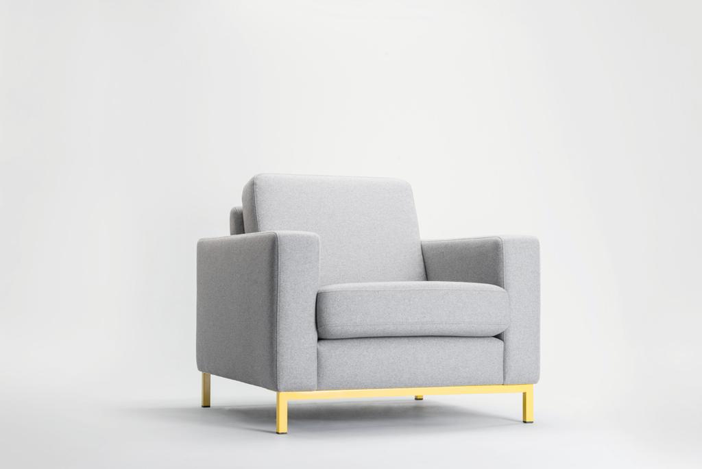Elegant classics inspired by the design of the 60-s. Its simple form is complemented with light chrome-plated frame and feet, adding lightness to the sofa.