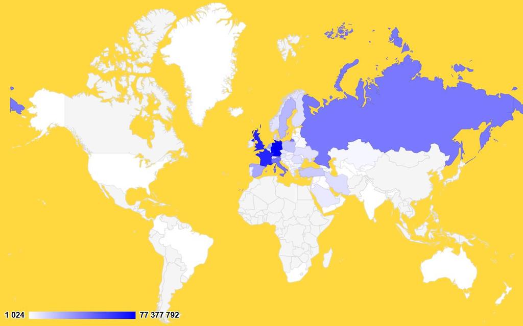 IPv4 address statistics - Sorted by number of addresses Data from RIPE NCC website as of: Sun Sep 21 2014 Total