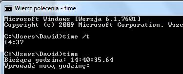 Wpisz nowy czas systemowy (Rysunek 2.7) Uwaga. Aby zmienić bieżący czas, należy wpisać go w formacie gg:mm:ss:cc.