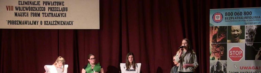 Dnia 31 marca 2017r. w Niżańskim Centrum Kultury Sokół odbyły się eliminacje Powiatowe VIII Wojewódzkiego Przeglądu Małych Form Teatralnych pt. Porozmawiajmy o uzależnieniach.