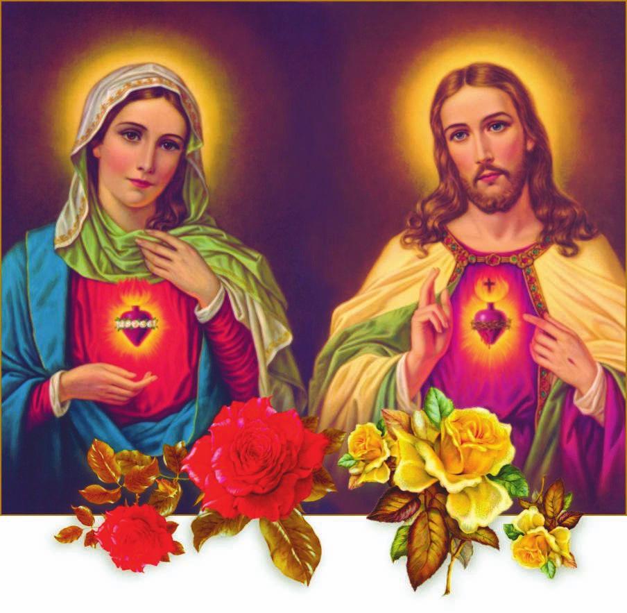 Sacred Heart of Jesus & Mary In the Sacred Heart every treasure of wisdon and knowledge is hidden.