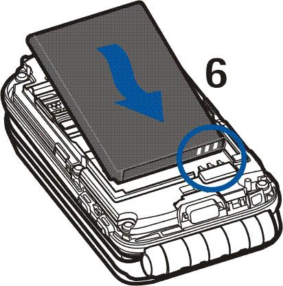 4. Zainstaluj bateriê (6). 5.