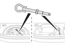 W razie awarii Holowanie Sposób postępowania w przypadku holowania samochodu (holują nas) lub holowania innego pojazdu z użyciem zdejmowanego pierścienia.