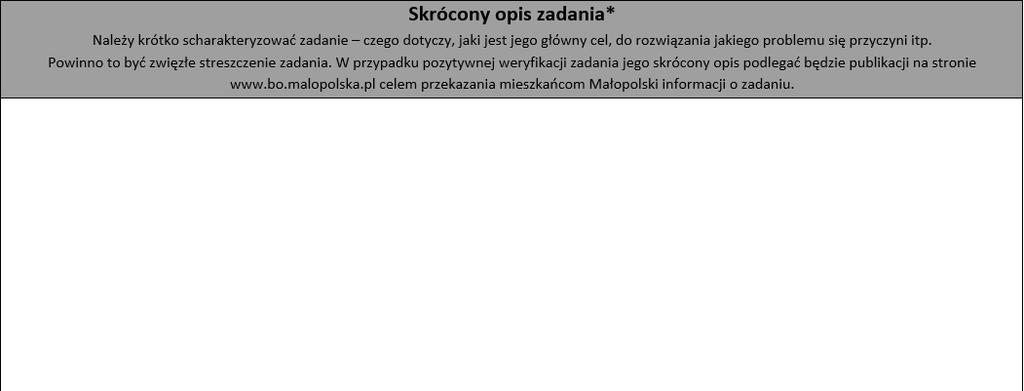 Należy krótko opisać zadanie. Podać jego główny cel i opisać problem, który zostanie rozwiązany dzięki realizacji zadania. Powinno być to zwięzłe streszczenie zadania. UWAGA!