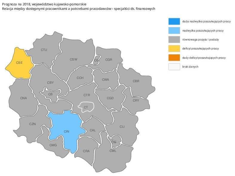 Szanse na zatrudnienie w 2018 r. w województwie kujawsko-pomorskim w tej grupie zawodów mają osoby z powiatu sępoleńskiego.